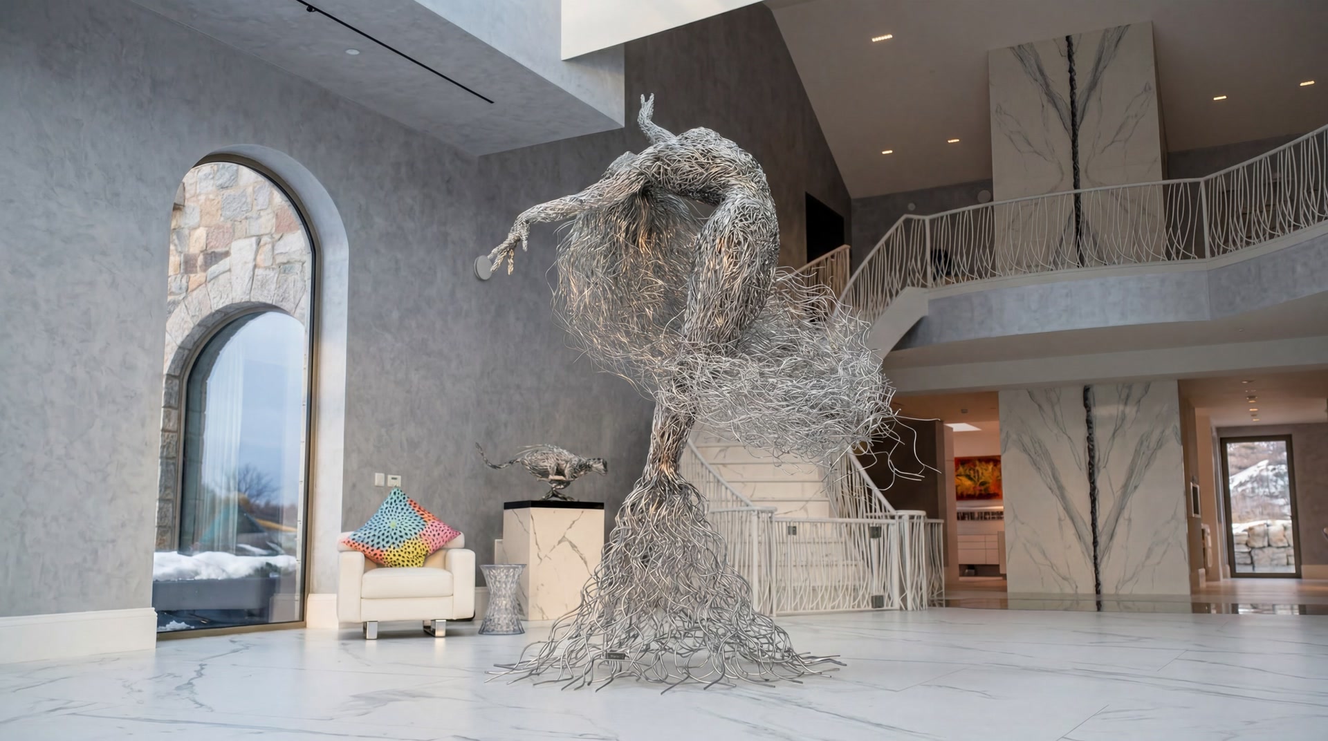 Wire Sculpture in Private Villa by Georgie Poulariani